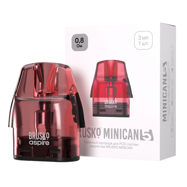 Картридж Brusko Minican 5 3 Мл 08 Ом Красный Red Упак. 1 Шт. в Екатеринбурге