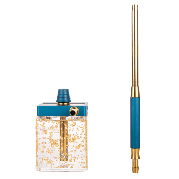 Кальян Hoob Subatom Marine Blue X Gold | Cube Mini Gold в Екатеринбурге