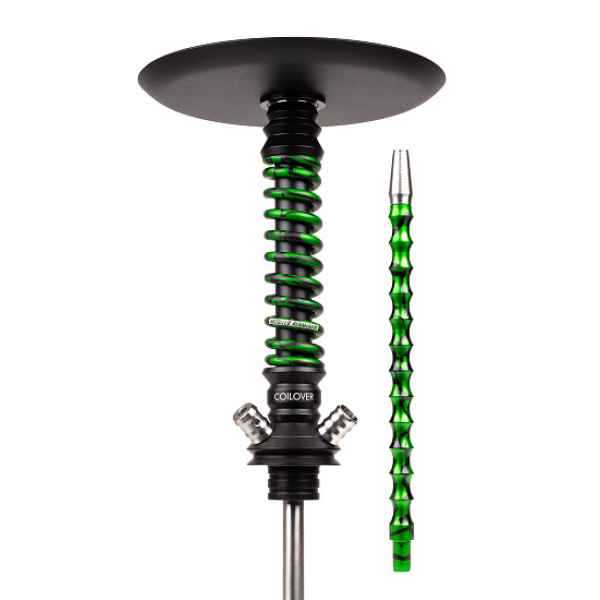 Кальян Mamay Customs Coilovers Mini Anod Черный Матовый Green Splash в Екатеринбурге