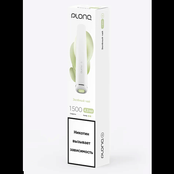 Электронка Plonq Plus 1500 Зеленый Чай 1500 затяжек в Екатеринбурге